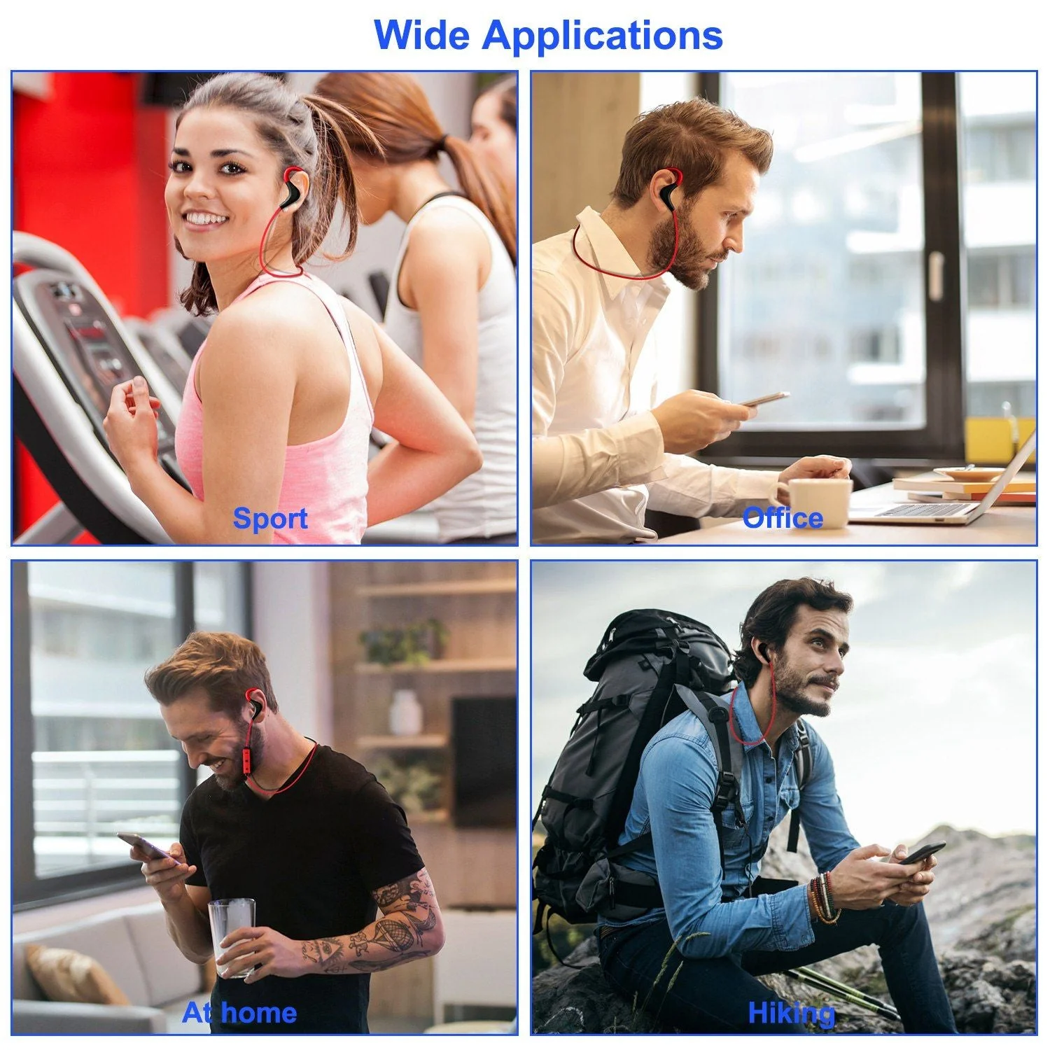 Wireless Headsets V4.1 Sport In-Ear Stereo Headphones Sweat-proof Noise Canceling Earphones Back-earbuds for any activity - Image 9