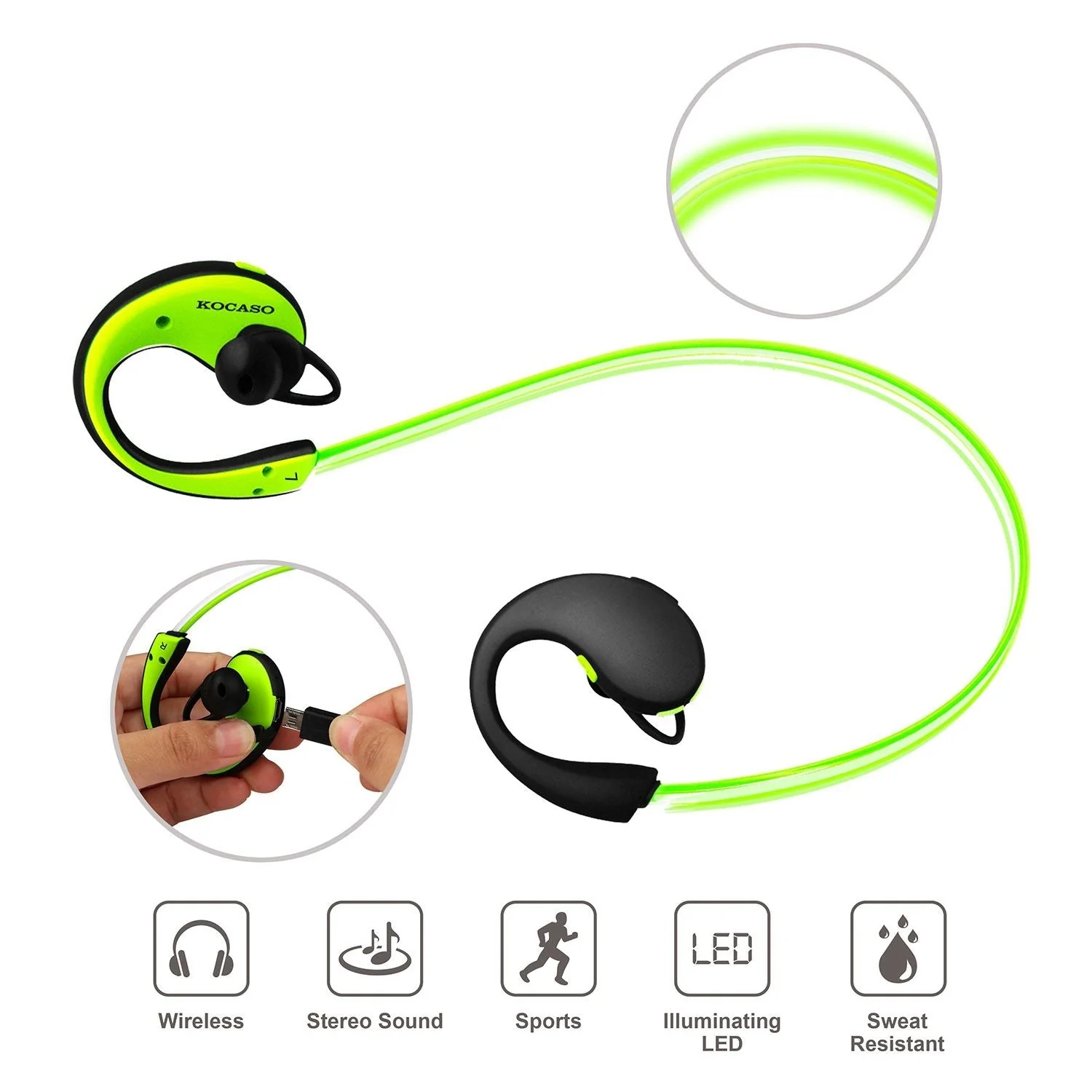 Wireless Sports Headsets Wireless V4.1 Neckband Earphones HD Stereo Sweat-proof Headphones Earbuds - Image 14