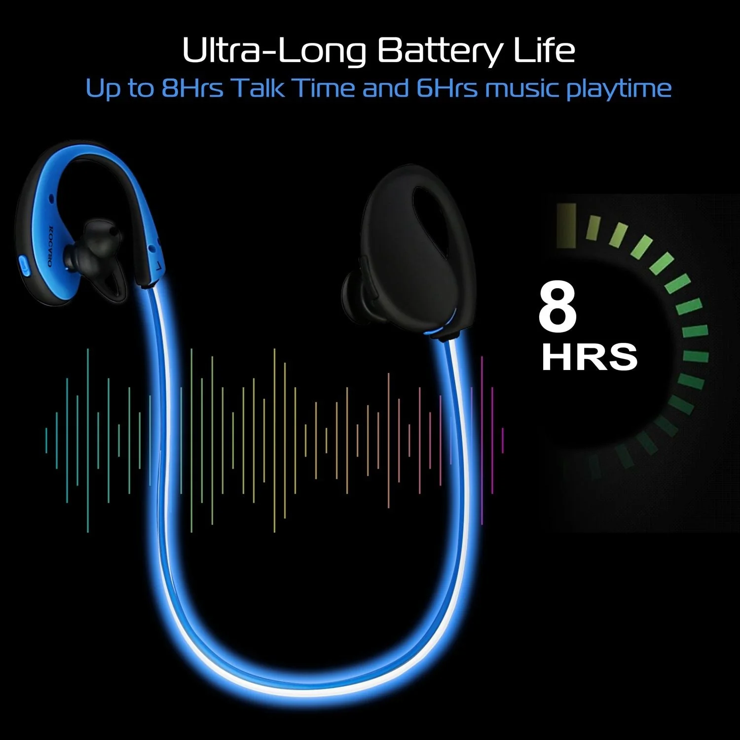 Wireless Sports Headsets Wireless V4.1 Neckband Earphones HD Stereo Sweat-proof Headphones Earbuds - Image 8
