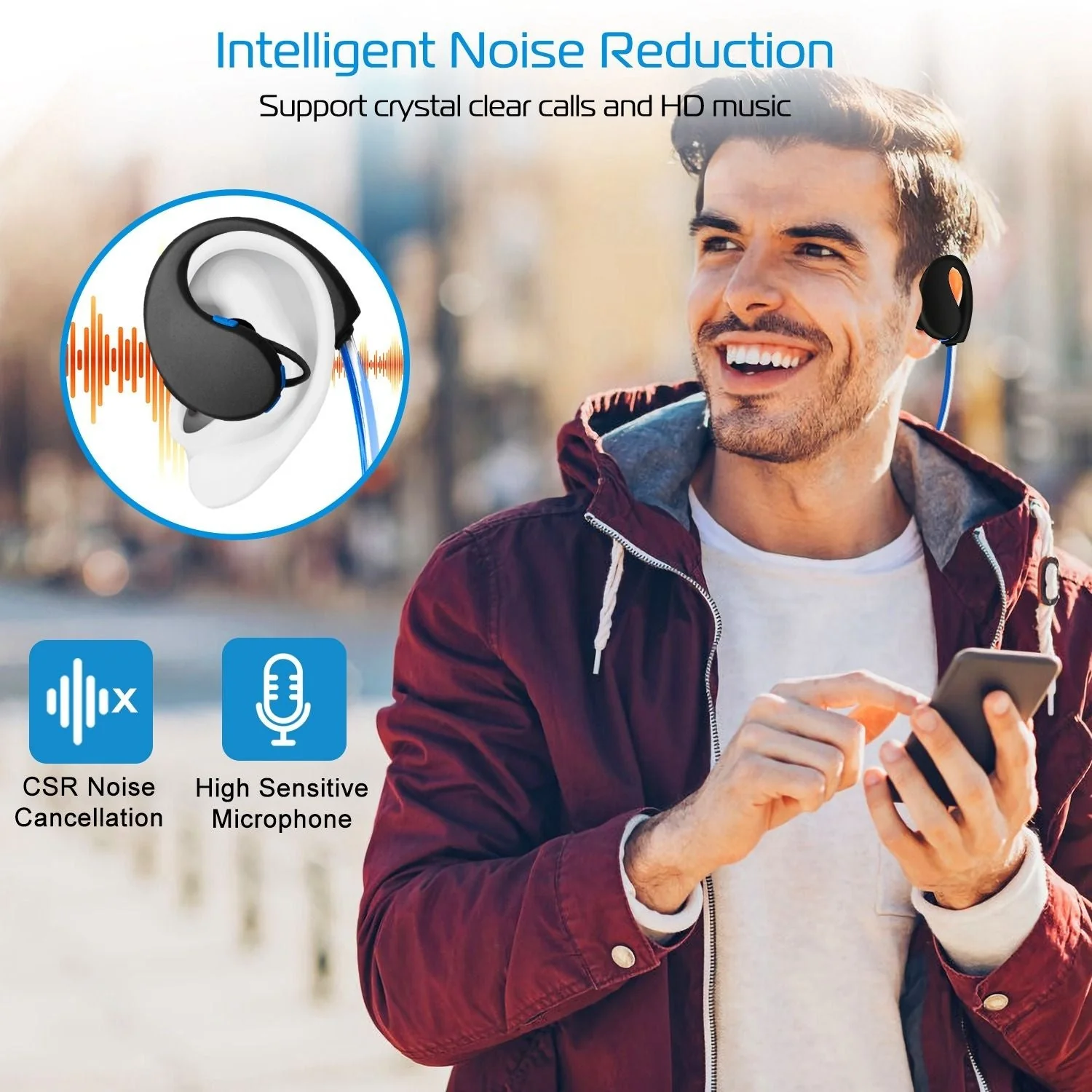 Wireless Sports Headsets Wireless V4.1 Neckband Earphones HD Stereo Sweat-proof Headphones Earbuds - Image 24