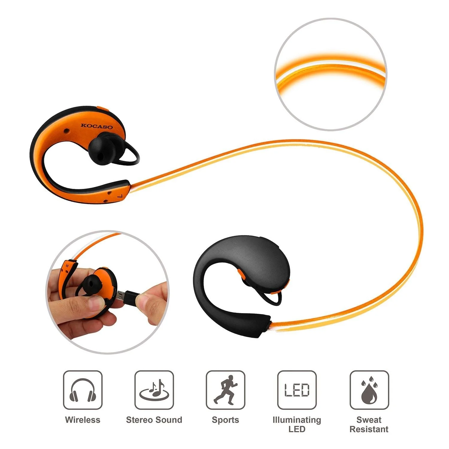 Wireless Sports Headsets Wireless V4.1 Neckband Earphones HD Stereo Sweat-proof Headphones Earbuds - Image 36