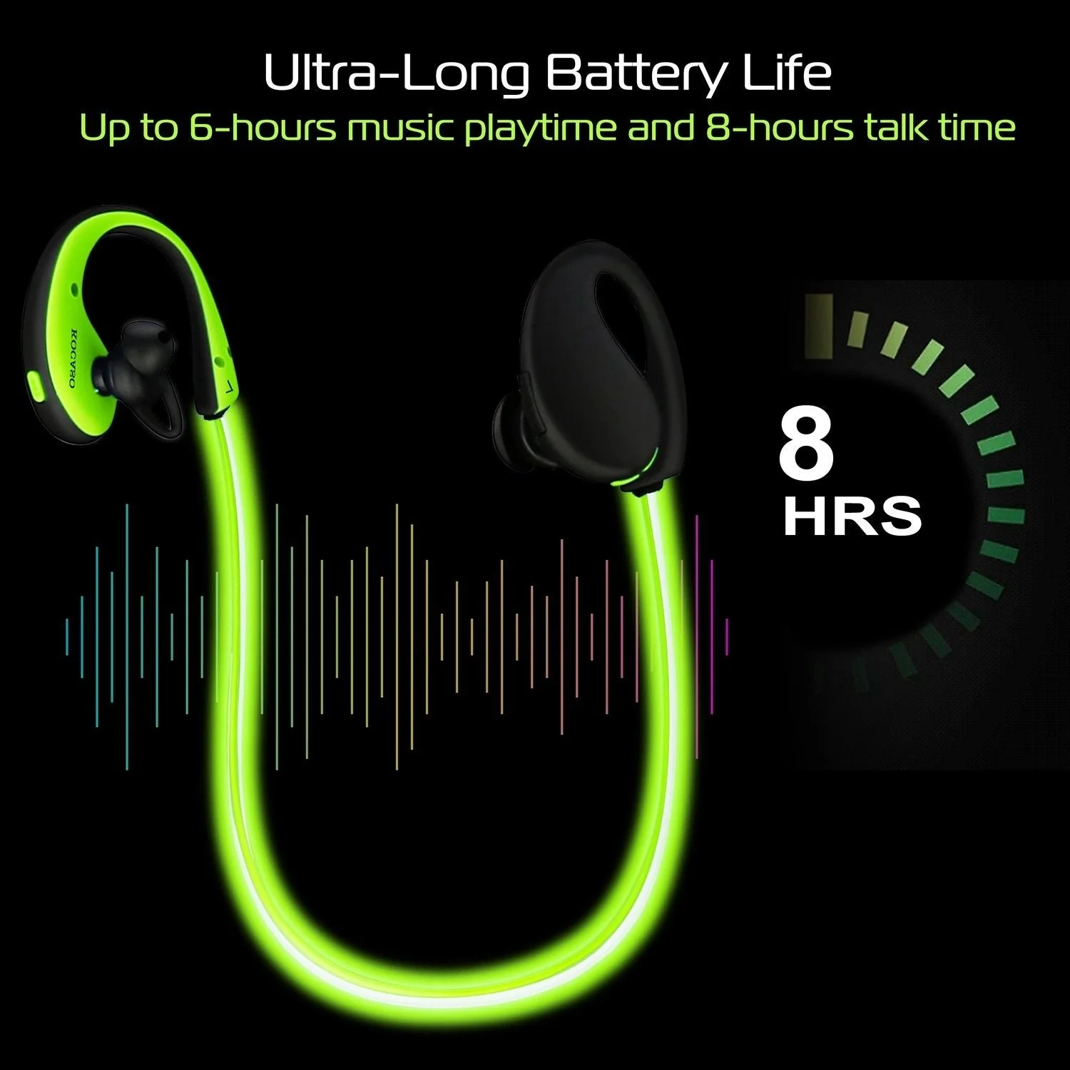 Wireless Sports Headsets Wireless V4.1 Neckband Earphones HD Stereo Sweat-proof Headphones Earbuds - Image 4