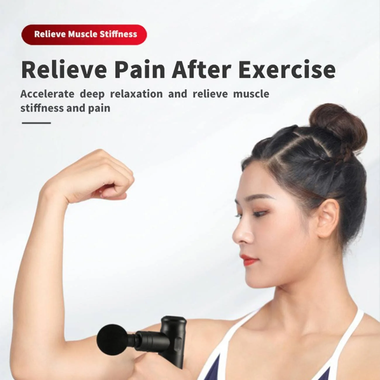 Percussive Gun Deep Tissue with 4 Adjustable Speeds & 4 Heads - Image 7